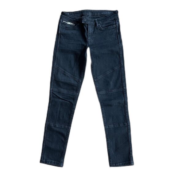 All Saints Denim - ALLSAINTS Black Biker Skinny Cropped Denim Jeans Women's Size 26